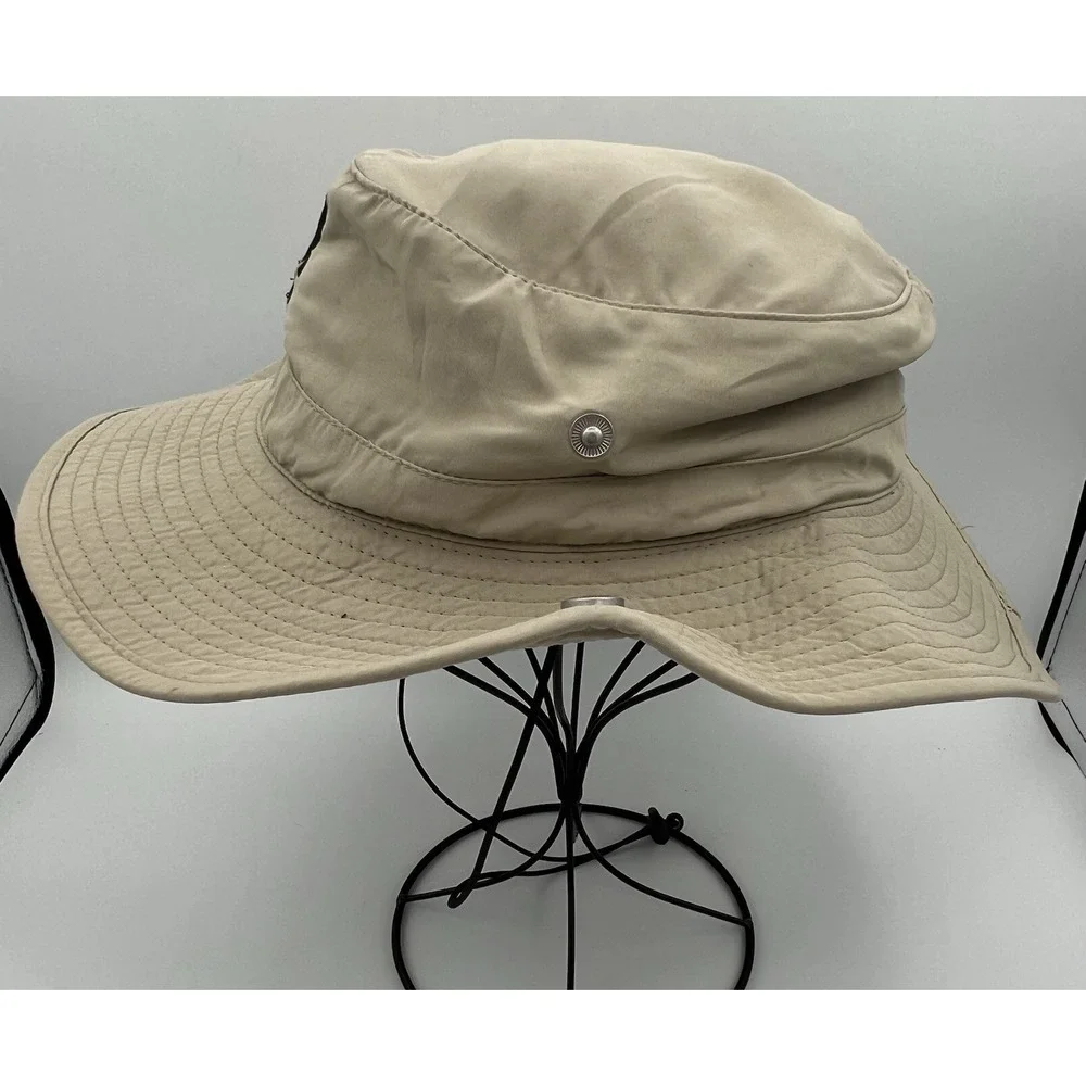 Mission Bucket Hat Chin Strap Side Snaps Stretch Beige Unisex Adult Pack OSFM